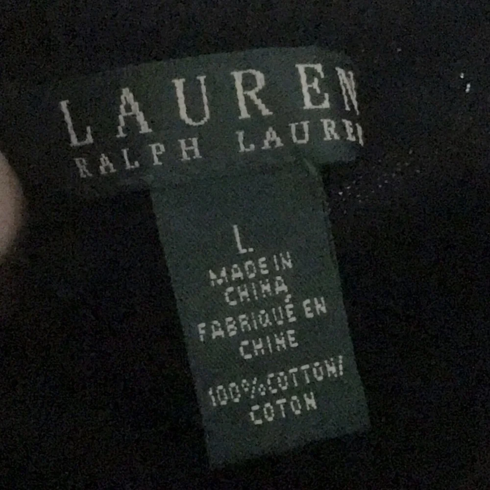 LAUREN RALPH LAUREN Women’s 100% Cotton Black Knit Turtleneck Long Sleeve Top L